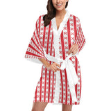 gingham red print Kimono Robe - Objet D'Art