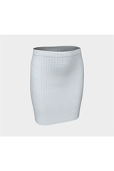 H. M. Kemp Blue/Gray Tattersall Fitted Skirt - Objet D'Art