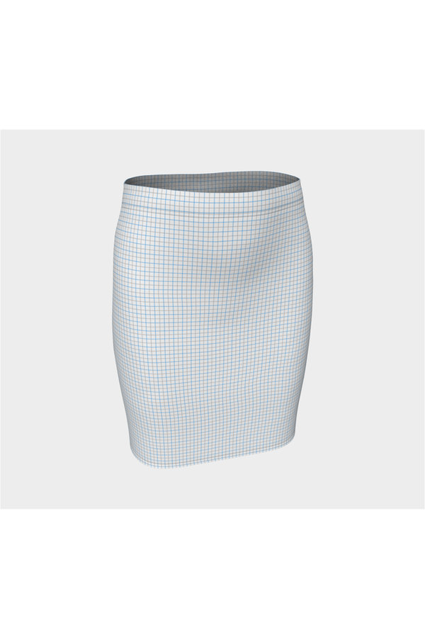 H. M. Kemp Blue/Gray Tattersall Fitted Skirt - Objet D'Art