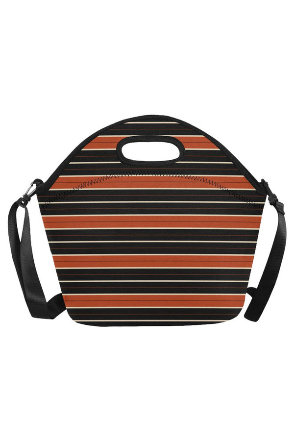 RUST STRIPES Neoprene Lunch Bag/Large (Model 1669) - Objet D'Art