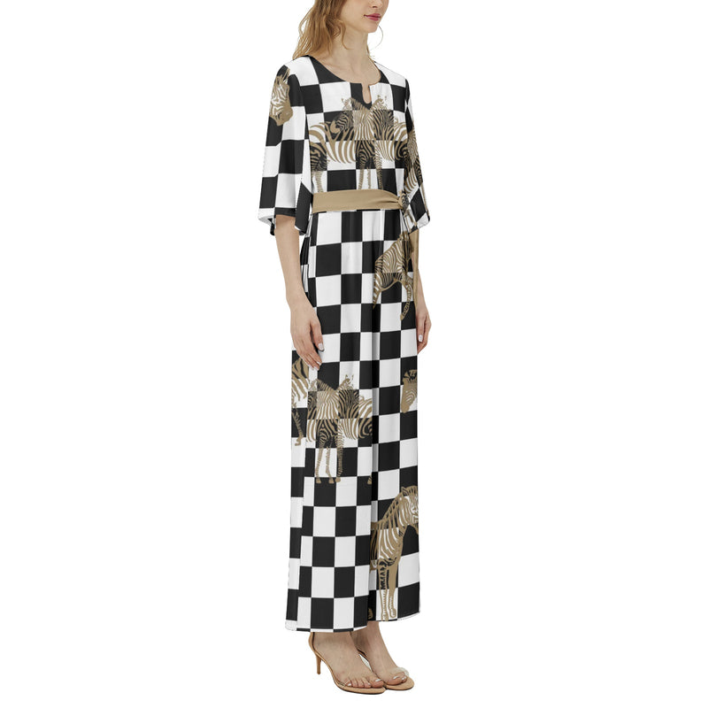 Dolman Sleeve Belted Wide Leg Jumpsuit - Objet D'Art