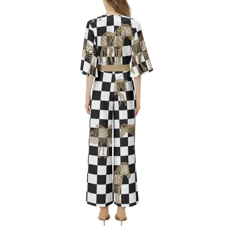 Dolman Sleeve Belted Wide Leg Jumpsuit - Objet D'Art