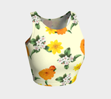 Pale Yellow Floral Garden Crop Top - Objet D'Art