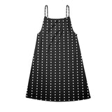 dotted line print Drawstring Neck Sleeveless Dress (Model D68) - Objet D'Art