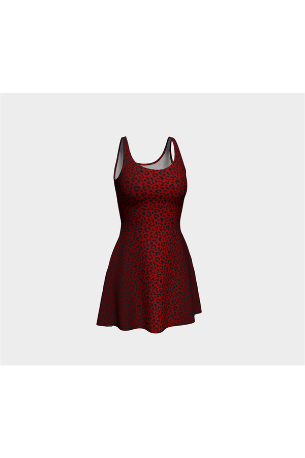 Red Leopard Print Flare Dress - Objet D'Art