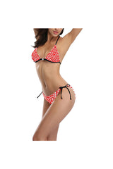 Red Leopard Buckle Front Halter Bikini Swimsuit - Objet D'Art