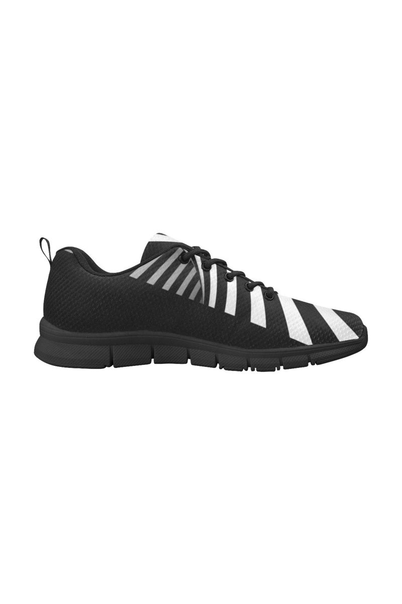 Black & White Illusion Women's Breathable Running Shoes (Model 055) - Objet D'Art