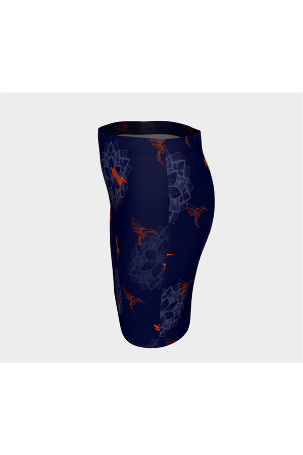 Hummingbird Orange Fitted Skirt - Objet D'Art