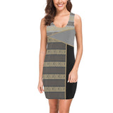 key greek bronze print 2A Medea Vest Dress (Model D06) - Objet D'Art