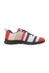 Red & Black Stripes Women's Breathable Running Shoes - Objet D'Art