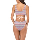 color geo print 7BA Cross String Bikini Set (Model S29) - Objet D'Art