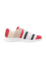Red & Black Stripes Women's Breathable Running Shoes - Objet D'Art