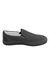 Black Men's Slip-on Canvas Shoes (Model 019) - Objet D'Art