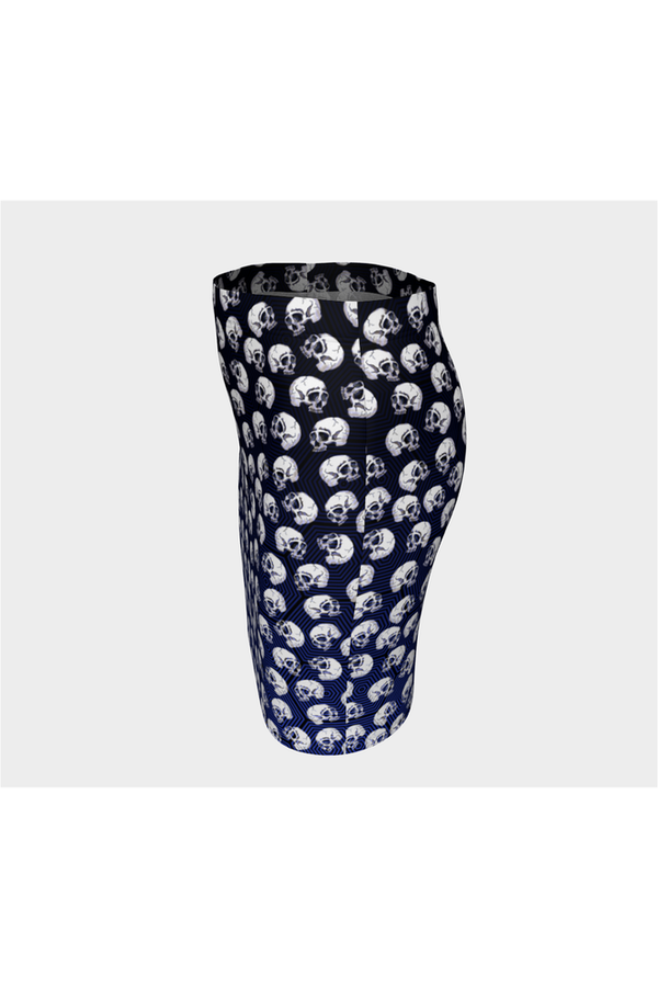 Skull Print Fitted Skirt - Objet D'Art