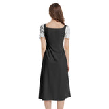 Puff Sleeve Split Thigh Midi Dress - Objet D'Art