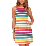 Color Pallet Eos Women's Sleeveless Dress (Model D01) - Objet D'Art