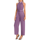 Halter Neck Buckle Belted Jumpsuit - Objet D'Art