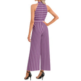 Halter Neck Buckle Belted Jumpsuit - Objet D'Art