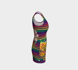 Floral Rainbow Bodycon Dress - Objet D'Art