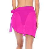 fuchsia print solid Beach Sarong Wrap - Objet D'Art