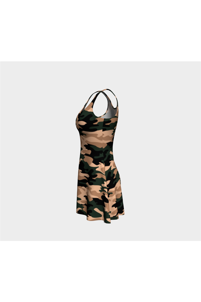 Camouflage Flare Dress - Objet D'Art