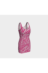 Peacock Pink Zebra Print Bodycon Dress - Objet D'Art
