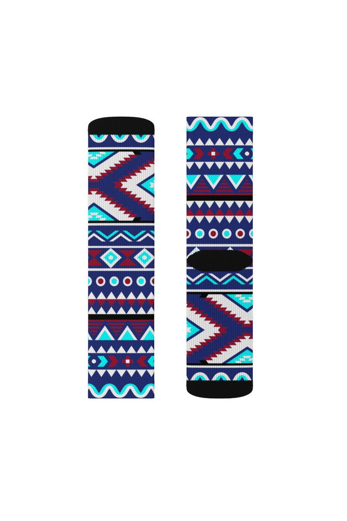 Aqua Aztec Sublimation Socks - Objet D'Art