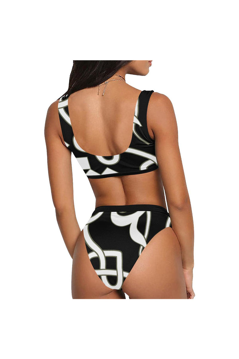 patt 3a Sport Top & High-Waisted Bikini Swimsuit (Model S07) - Objet D'Art