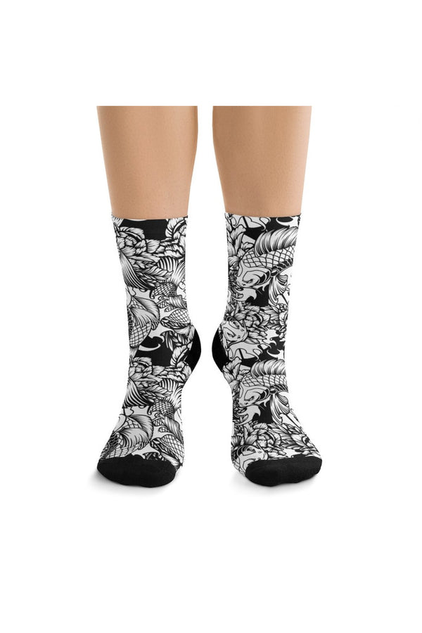 Asian Koi Print Socks - Objet D'Art