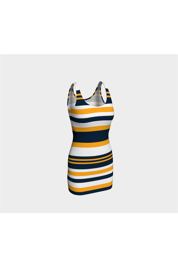 Goldie Blue Bold Stripes Body con Dress - Objet D'Art Online Retail Store