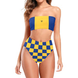 barbados blue Chest Wrap Bikini Swimsuit (Model S36) - Objet D'Art