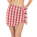 gingham red print Beach Sarong Wrap - Objet D'Art