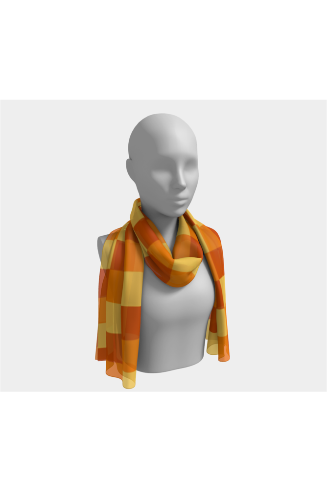 Tri-Orange Matrix Long Scarf - Objet D'Art