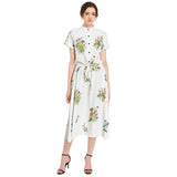 Drawstring Waist A-line Flared Midi Dress - Objet D'Art