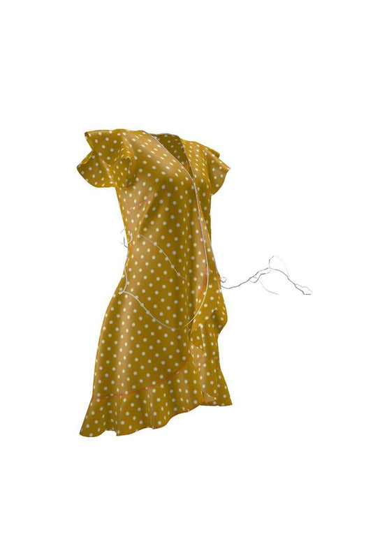 Turmeric Colored Polkadot Tea Dress - Objet D'Art