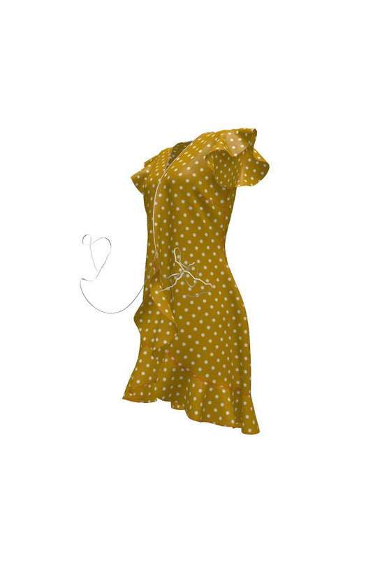 Turmeric Colored Polkadot Tea Dress - Objet D'Art