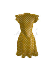 Turmeric Colored Polkadot Tea Dress - Objet D'Art