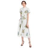 Drawstring Waist A-line Flared Midi Dress - Objet D'Art