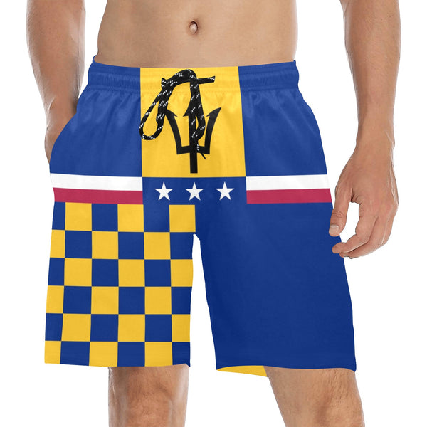 Barbados USA Men's Mid-Length Beach Short - Objet D'Art