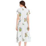 Drawstring Waist A-line Flared Midi Dress - Objet D'Art