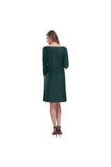 Storm Green Leopard Print Rhea Loose Round Neck Dress - Objet D'Art