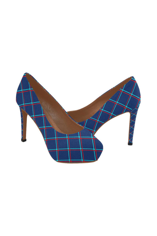 Anaglyph Plaid Women's High Heels - Objet D'Art Online Retail Store