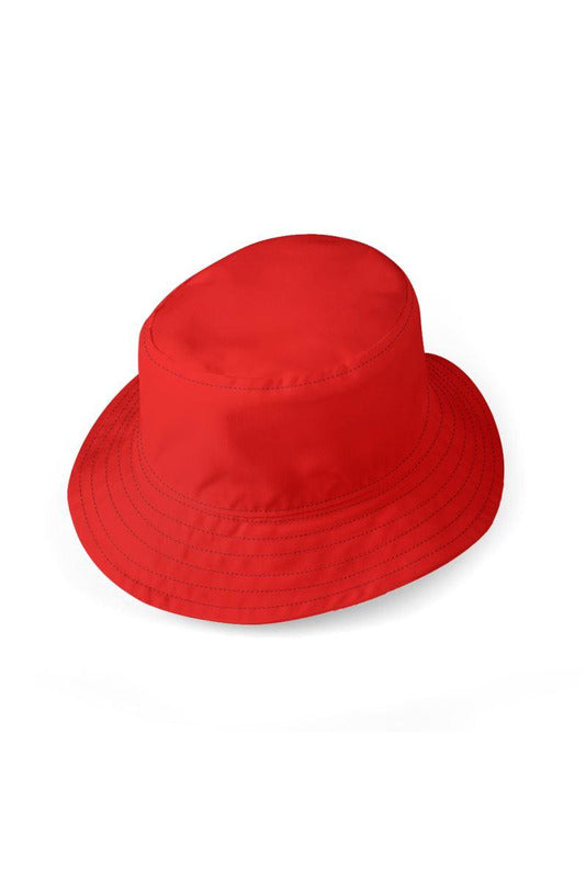 Bright Red Outside & Bookcase Inside Reversible Bucket Hat - Objet D'Art