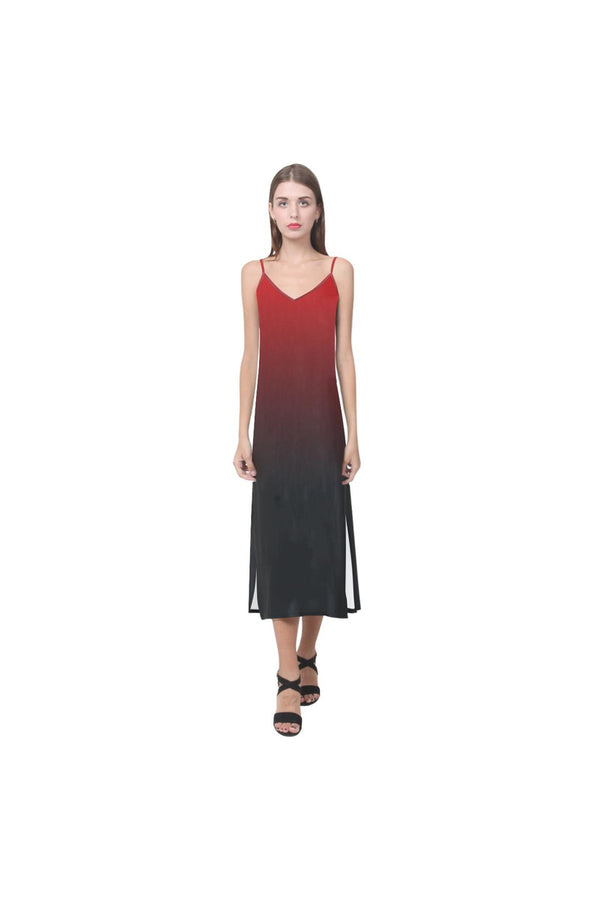 Gradient V-Neck Open Fork Long Dress - Objet D'Art