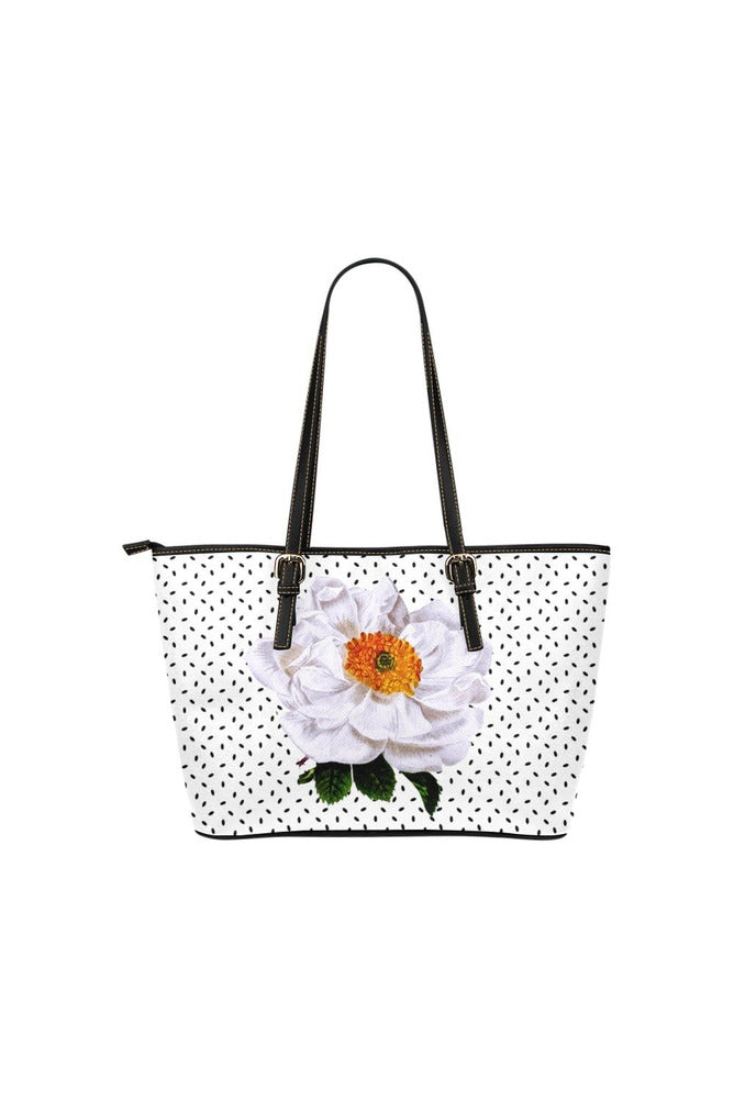 Floral Leather Tote Bag/Small (Model 1651) - Objet D'Art