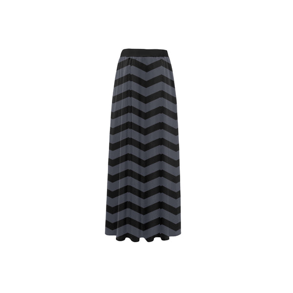 waves8 print High Slit Long Beach Dress (Model S40) - Objet D'Art