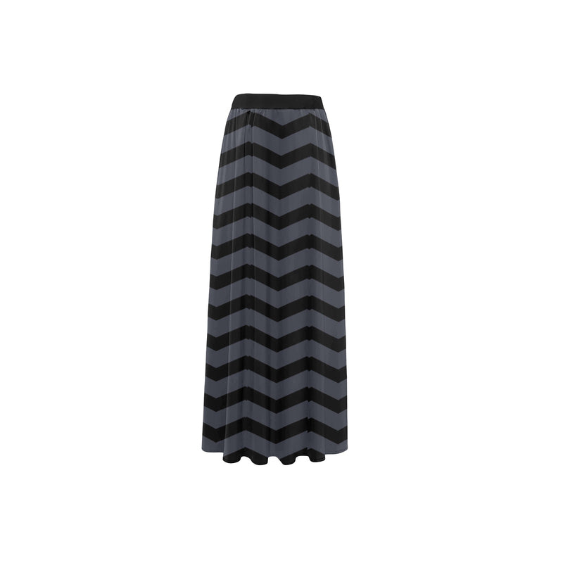 waves8 print High Slit Long Beach Dress (Model S40) - Objet D'Art