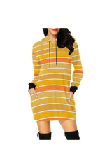 Shades of Turmeric All Over Print Hoodie Mini Dress (Model H27) - Objet D'Art