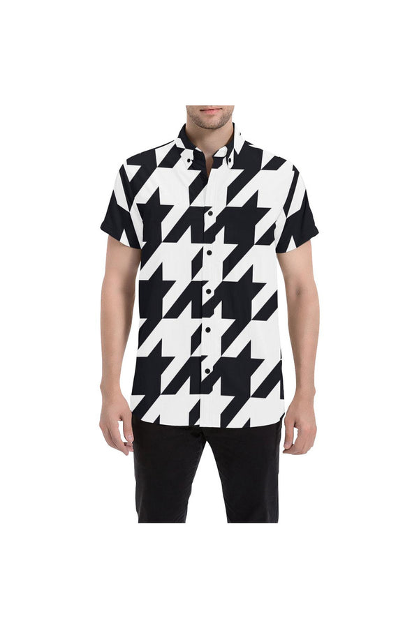 Classic Houndstooth Men's All Over Print Short Sleeve Shirt - Objet D'Art Online Retail Store