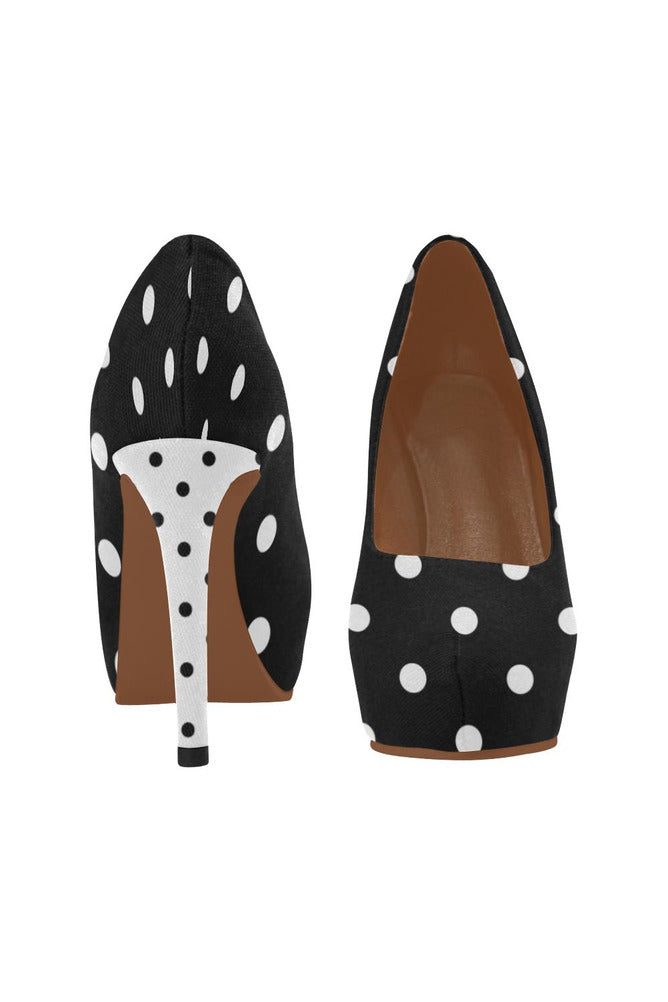 Black Polka Dot Women's High Heels - Objet D'Art Online Retail Store